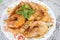 Cooked Whole Prawns with Garlic Sauce