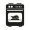 Cooker with chicken in the oven. Isolated icon.