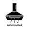 cooker hoods icon, black vector sign with editable strokes, concept illustration