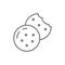 Cookie with chocolate chips editable line icon - bakery or confectionery pixel perfect vector illustration.