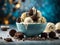 Cookie and cream gelato ice cream, delicious dessert, cinematic, studio lighting