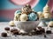 Cookie and cream gelato ice cream, delicious dessert, cinematic, studio lighting