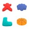 Cookie cutter icons set cartoon vector. Various colorful cookie cutter