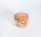 Cookie desert in plastic bag on white background