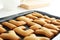 Cookie letters on baking tray