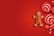cookie man seasonal gingerbread background christmas sweet decoration holiday red food icing. Generative AI.