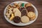 cookie sampler plate, featuring assorted flavors and shapes of cookies