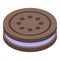Cookie sandwich icon, isometric style