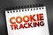 Cookie Tracking - collects data from a user such as their activity on a website, history and location, text concept on notepad