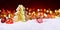 Cookie Tree on Snow with red Christmas Lighs