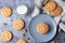 Cookies with almond with glass of milk