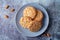 Cookies with almond with glass of milk