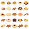 Cookies biscuit icons set, isometric style