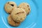 Cookies on blue plastic plate