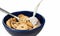 Cookies in cereal bowl with milk