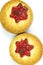 Cookies with cherry jam