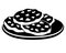 Cookies. Chocolate chip cookies on a plate - vector silhouette picture for logo or pictogram. Chocolate chip cookies on a saucer f