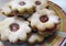 Cookies on a colourful plate