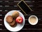 Cookies and cup of tea for breakfast