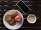 Cookies and cup of tea for breakfast