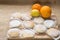 Cookies made with orange and lemon. Homemade organic kitchen biscuits.
