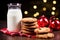 cookies and milk ready for holiday guests