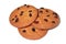 Cookies with raisin on a white background