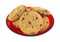 Cookies on red dish