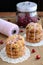 Cookies and red and white twine spool