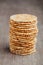 Cookies stack on wooden background