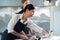 Cooking apprentices prepare meals and ingredients before the chef arrives to instruct