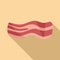 Cooking bacon icon flat vector. Meat crispy