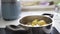 Cooking boiled potatoes in home kitchen