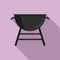 Cooking brazier icon, flat style