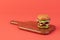cooking burgers at home. a large burger on the kitchen board. 3D render