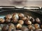 Cooking chestnuts on a pan