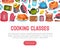 Cooking Class and Kitchen Utensil Banner Design Vector Template