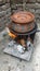 Cooking in clay pot in a village kitchen