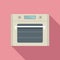 Cooking convection oven icon flat vector. Gas kitchen stove