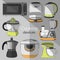 Cooking devices, icons set