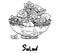 Cooking dish salad simple drawing sketch doodle