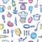 Cooking doodle seamless pattern