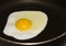 Cooking egg in frying pan sunny side up