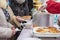 Cooking flatbread on the street to feed the homeless refugees