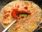 Cooking fried shrimp in boiling oil