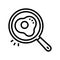 cooking frying egg line icon vector illustration
