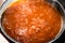 Cooking goulash with beef, tomato and paprika