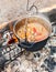 Cooking Goulash on open fire