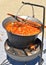 Cooking goulash outdoor