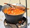 Cooking goulash outdoor